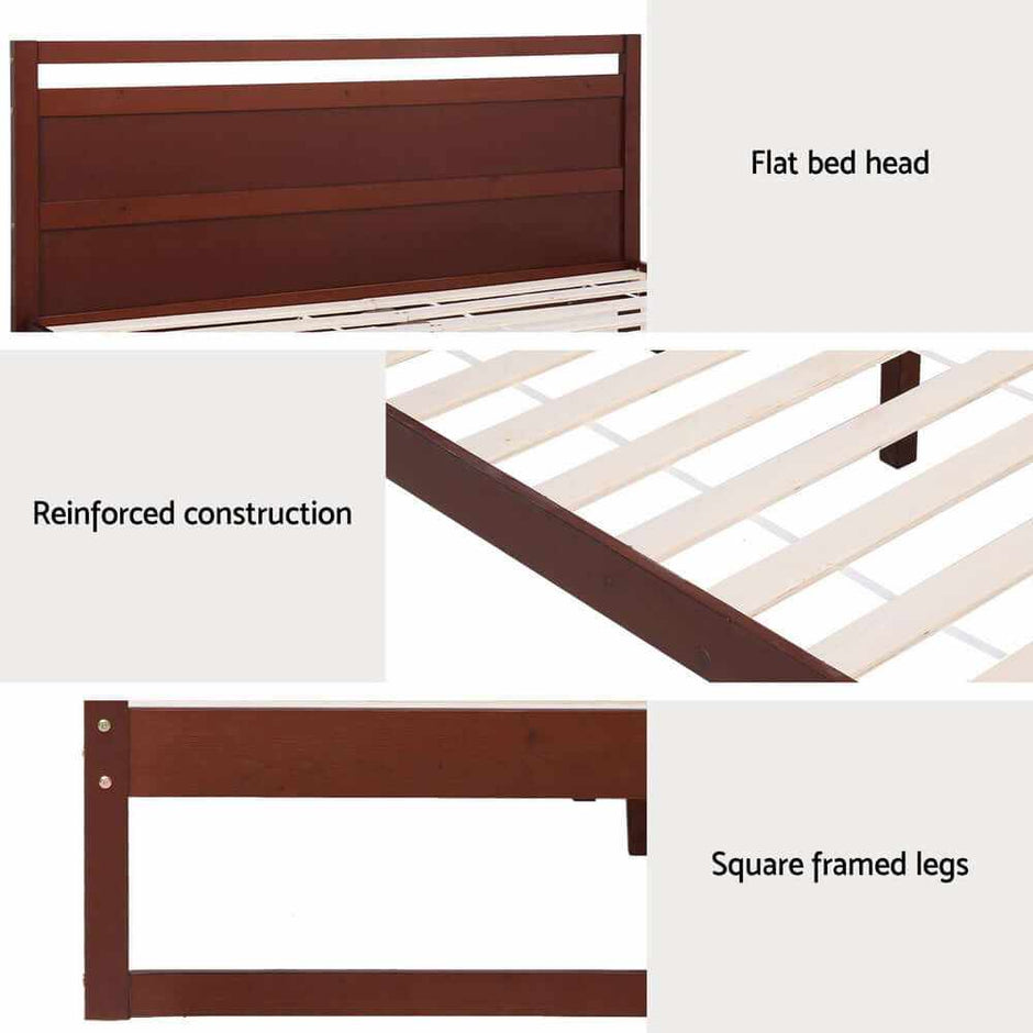 walnut bed frame double