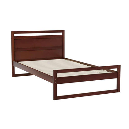 Artiss Wooden King Single Bed Frame - Walnut