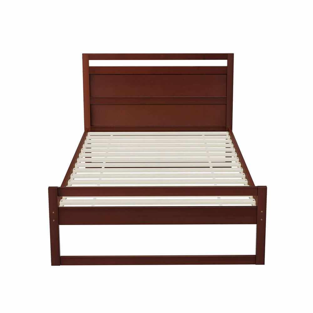 Artiss Wooden King Single Bed Frame - Walnut