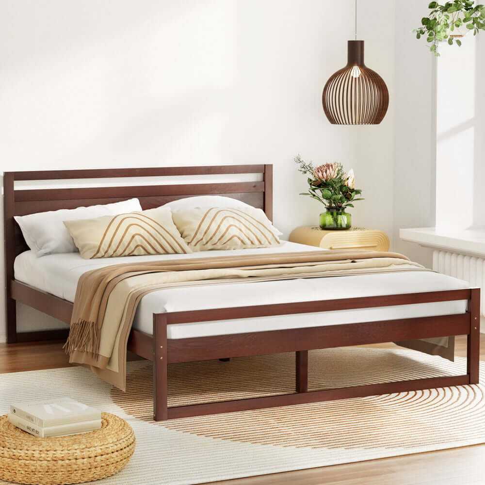 Artiss WITTON Queen Size Bed Frame - Walnut