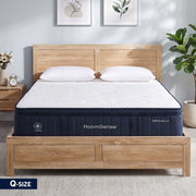 RoomSense Queen 34cm Medium Cooling Gel Mattress Bundle, Oatmeal Bed Frame