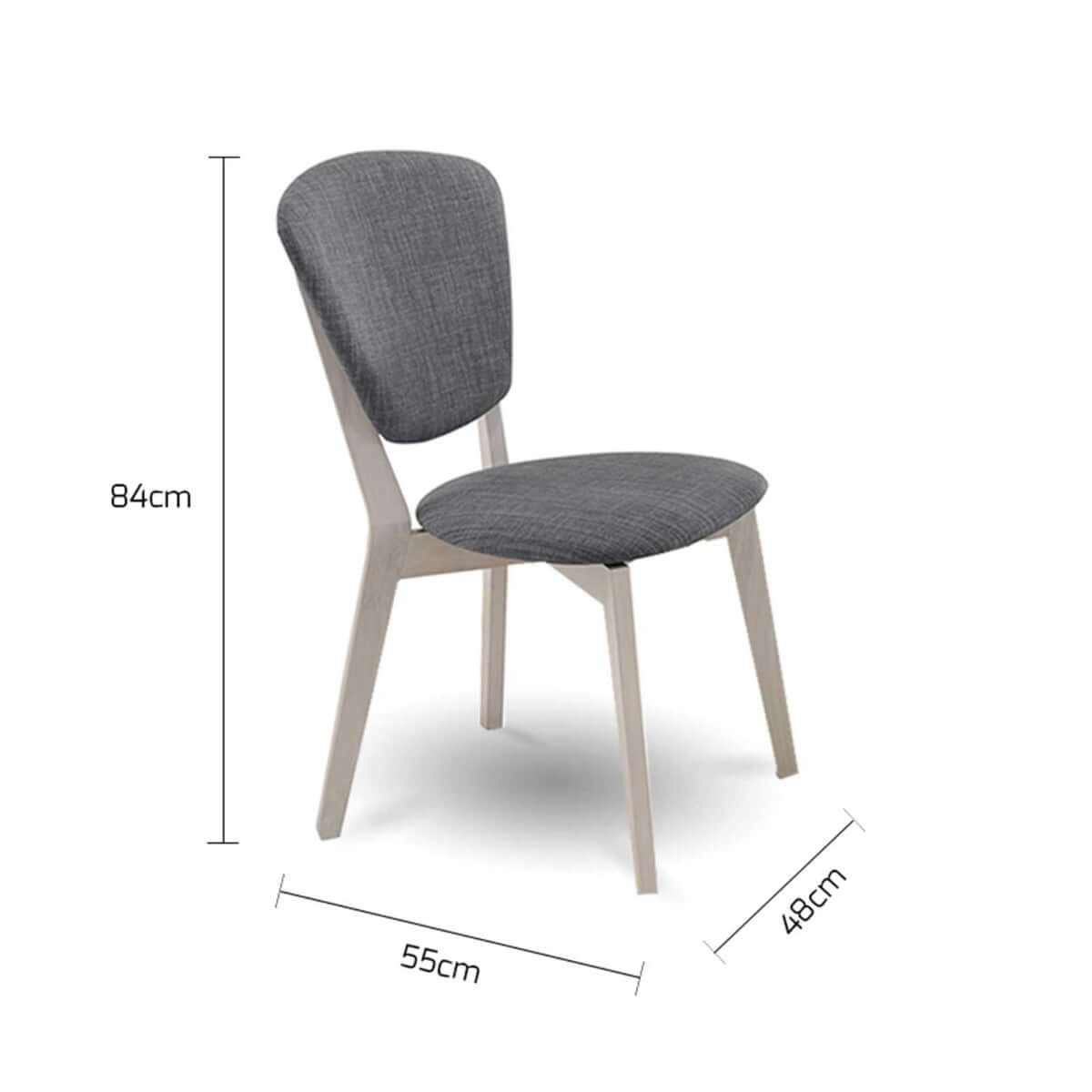 Mid Century Dining Chairs Set of 2 - White Wash