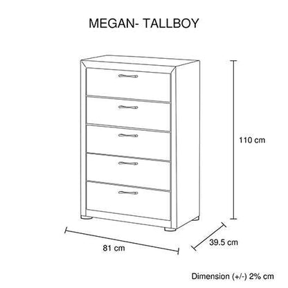 4 Pieces Storage Bedroom Suite Upholstery Fabric in Light Grey with Base Drawers Queen Size Oak Colour Bed, Bedside Table & Tallboy