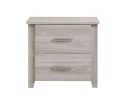 2 Drawers Bedside Table In White Oak