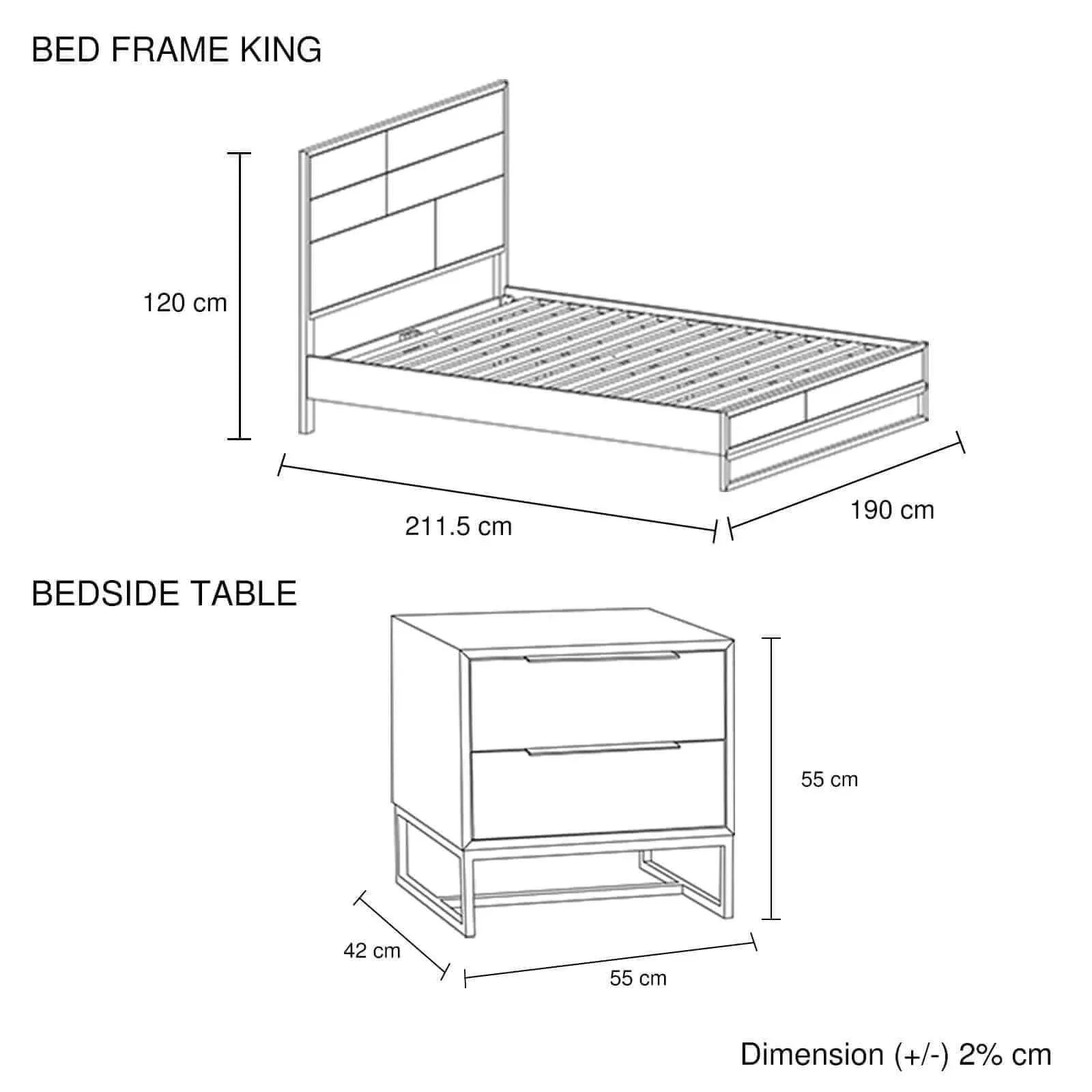 king size bed with bedside tables