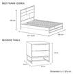 queen bed frame with nightstands