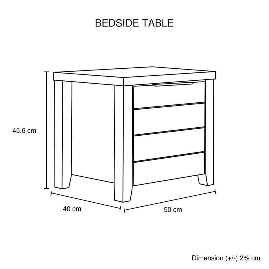 Double Bed and Bedside Table