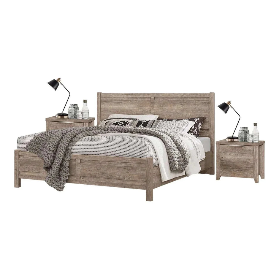 Double Bed and Bedside Table