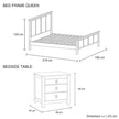 queen bed and bedside tables