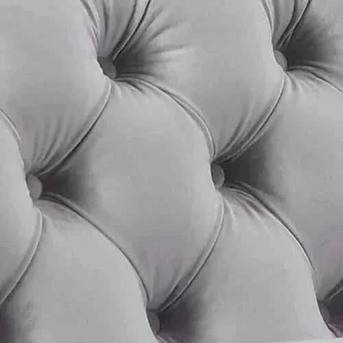 3 Seater Sofa Classic Button Tufted Lounge in Grey Velvet Fabric with 