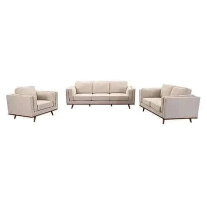 3+2 Seater Sofa Beige Fabric Lounge Set for Living Room Couch with Woo