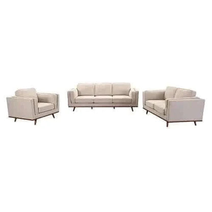 3+2+1 Seater Beige Fabric Living Room Couch Set