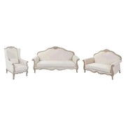 3S+2S+1X White Washed Finish Linen Luxury Sofa Set