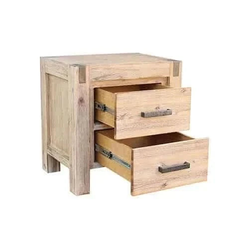 4 Pieces Bedroom Set Queen Size in Solid Wood Oak Colour