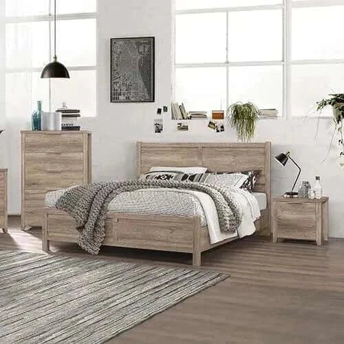 Double Size Oak Bed & bedroom set