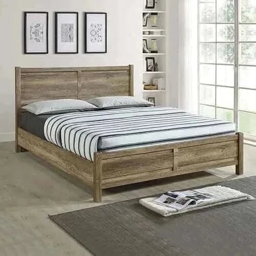 4 Pieces Bedroom Furniture Set Double Size Oak Colour Bed, Bedside Tab