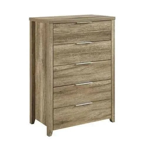 4 Pieces Queen Size Bedroom Furniture Oak Colour