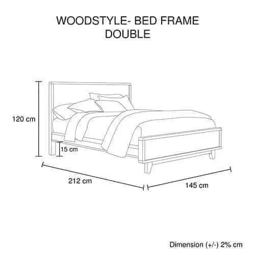 5 Pieces Bedroom Furniture Double Size in Solid Wood Antique Design
