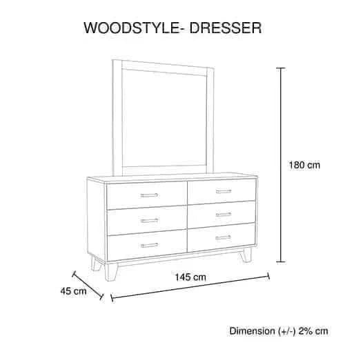 5 Pieces Bedroom Furniture Double Size in Solid Wood Antique Design