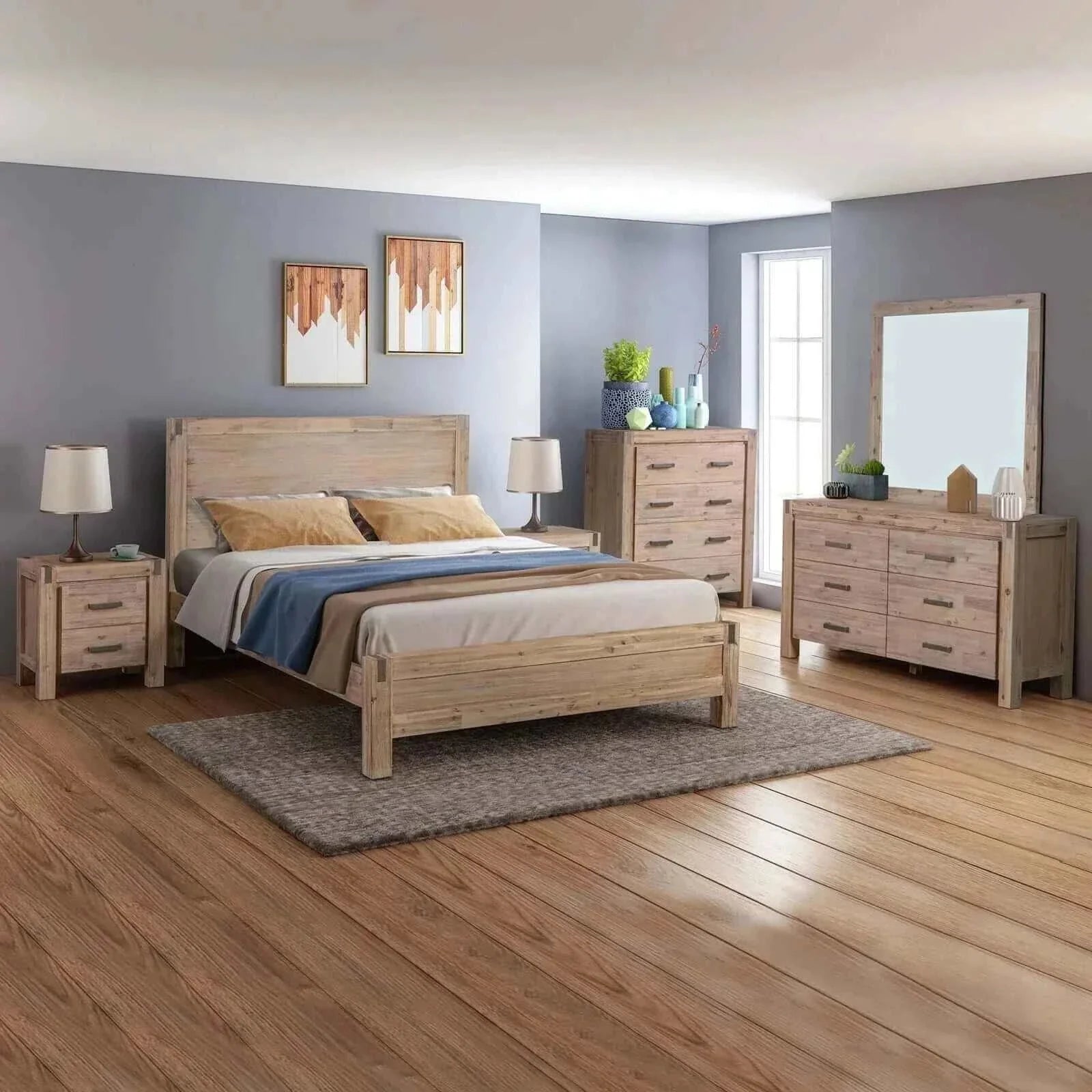 solid wood queen bedroom furniture set