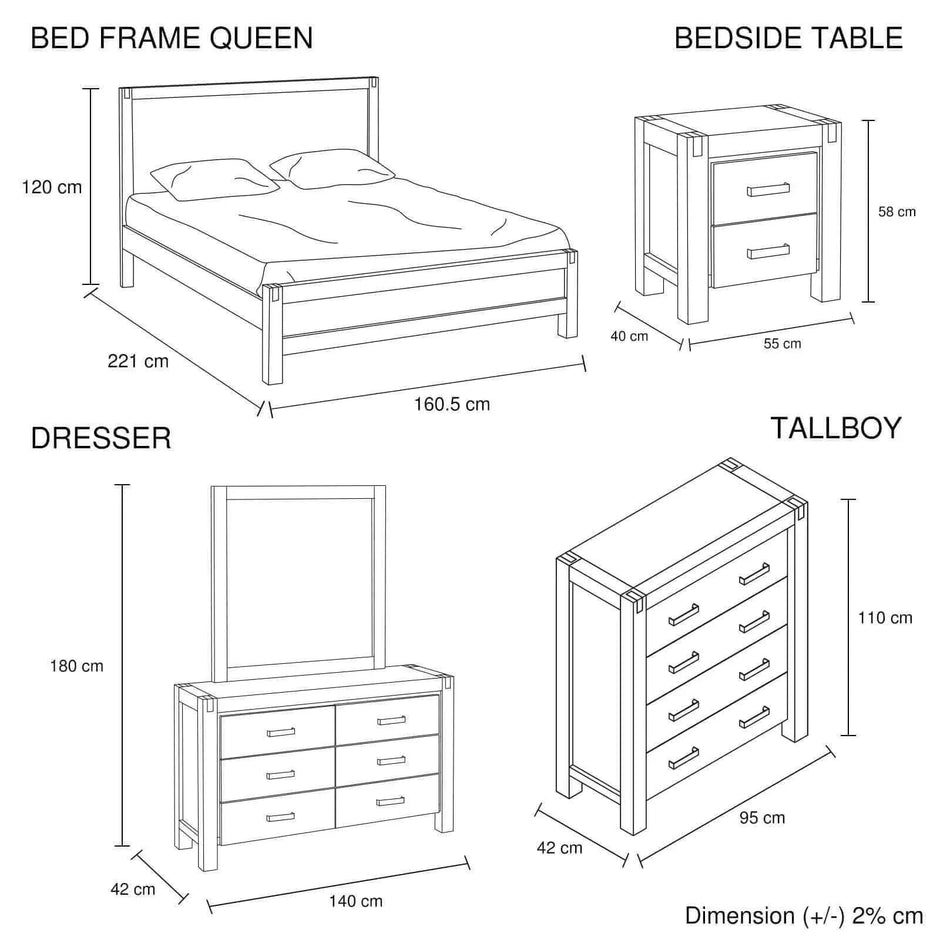 solid wood queen bedroom furniture set