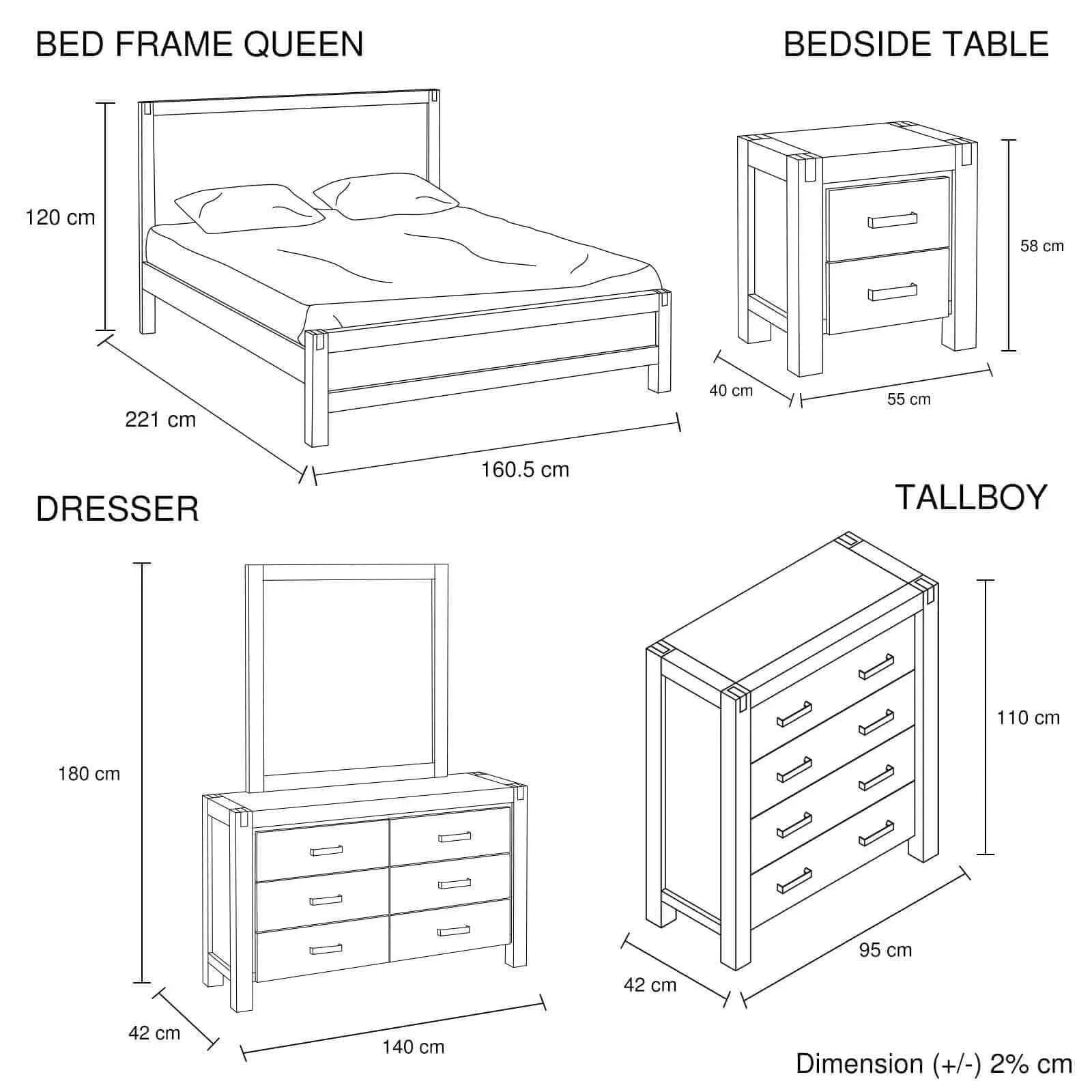 solid wood queen bedroom furniture set