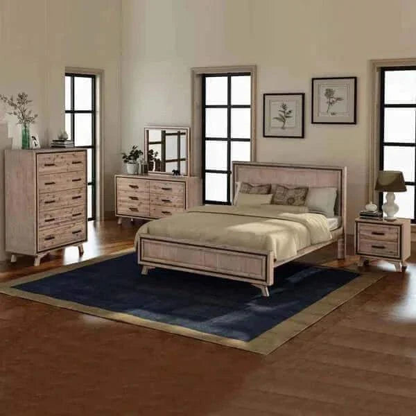 Wood king Bed and bedroom furniture