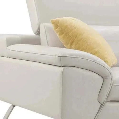 5 Seater Lounge Cream Colour Leatherette Corner Sofa Couch with Chaise