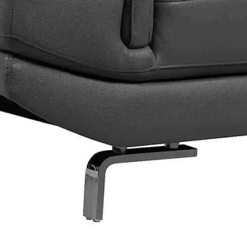 5 Seater Lounge Set Grey Colour Leatherette Corner Sofa with Chaise