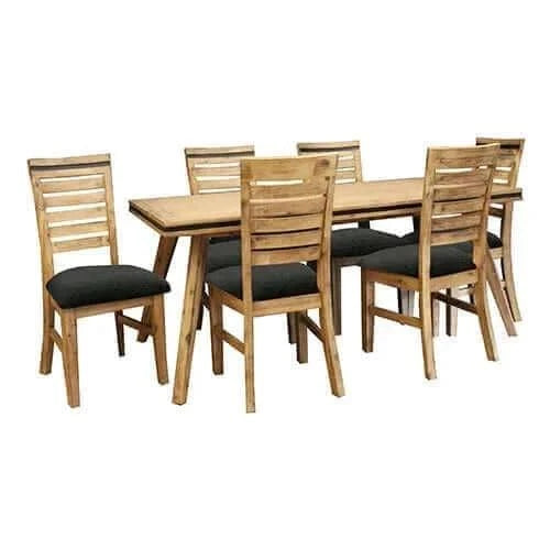 7 Pieces Dining Suite 180cm Medium Size Dining Table & 6X Chairs-Upinteriors