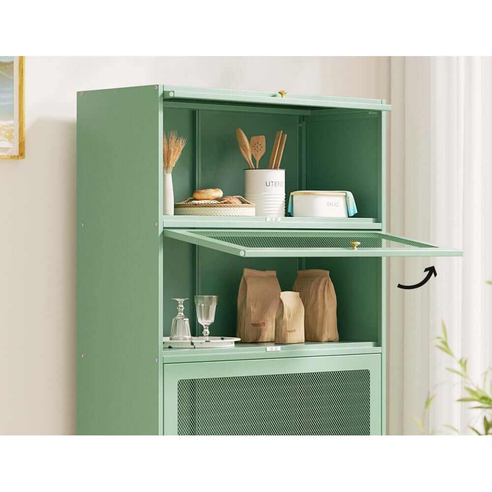 ArtissIn ELIA Modern Buffet Cupboard Mesh Doors Metal - Green