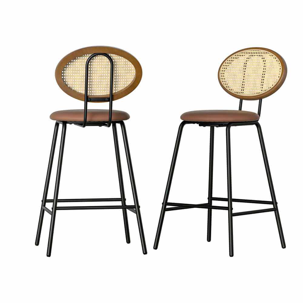 Artiss PU Leather Bar Stool Set of 2  - Brown