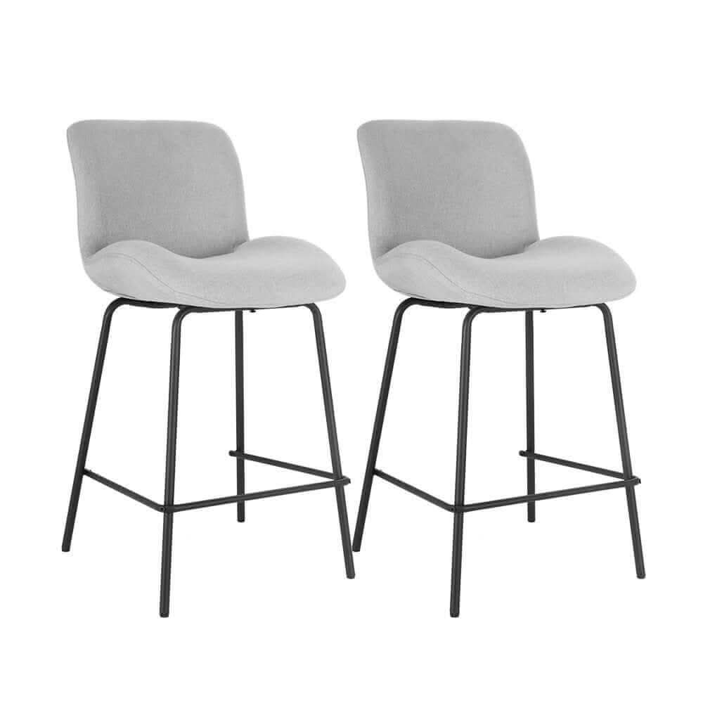 Baxley 2x Bar Stool Upholstered Seat Metal