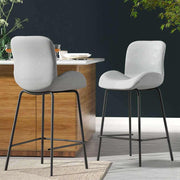 Baxley 2x Bar Stool Upholstered Seat Metal