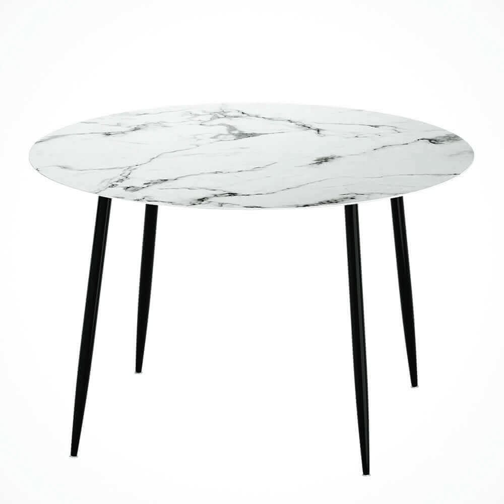 Artiss Dining Table Round Marble Effect 110CM