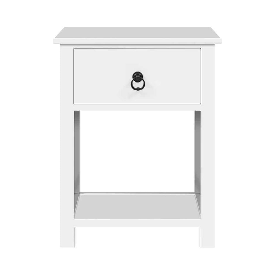 Bedside Table with Drawer and Shelf White