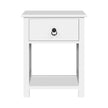 Bedside Table with Drawer and Shelf White