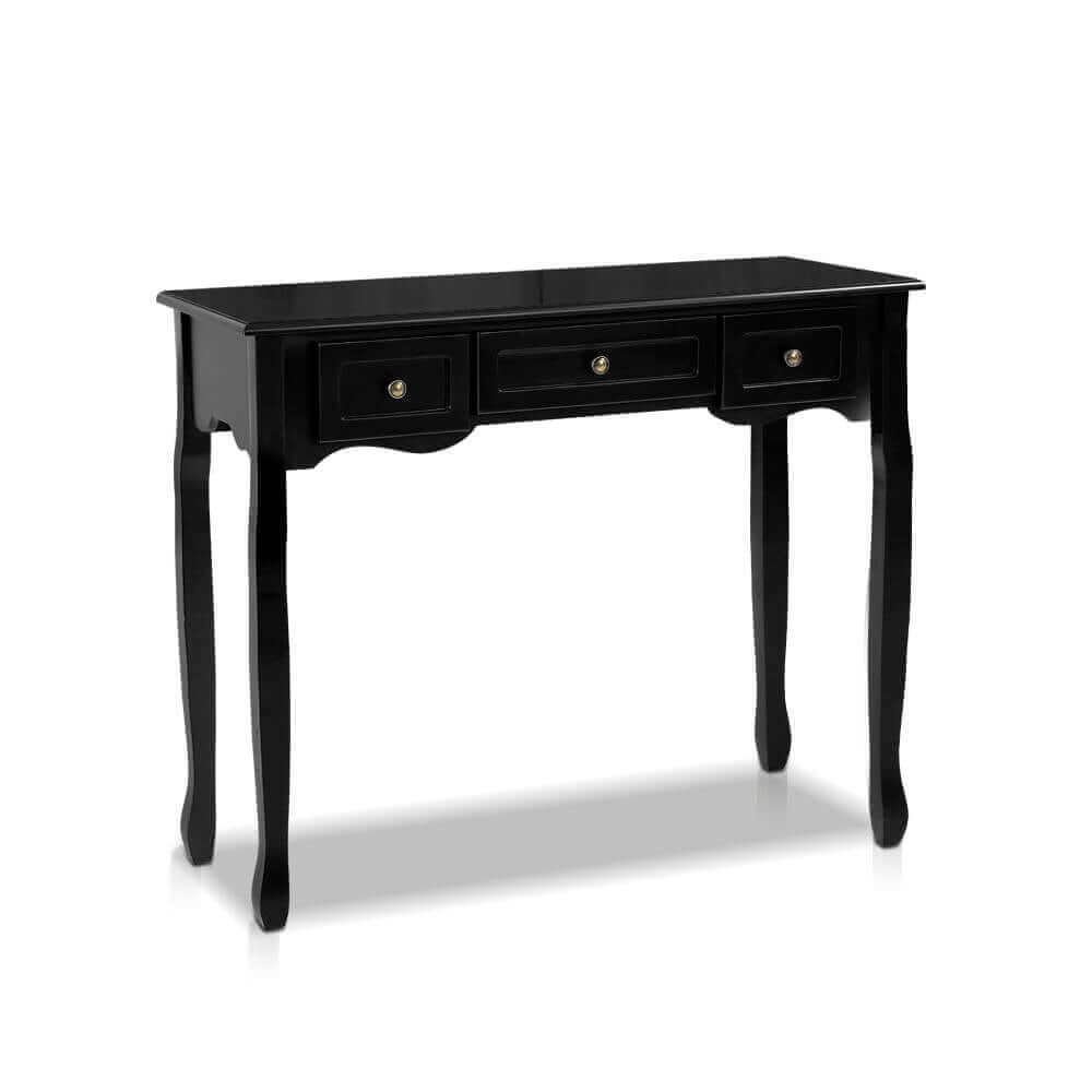 Console Table with Drawers Black 