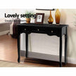 Console Table with Drawers Black 