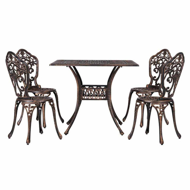 Outdoor Dining Set 5 Piece Aluminum 