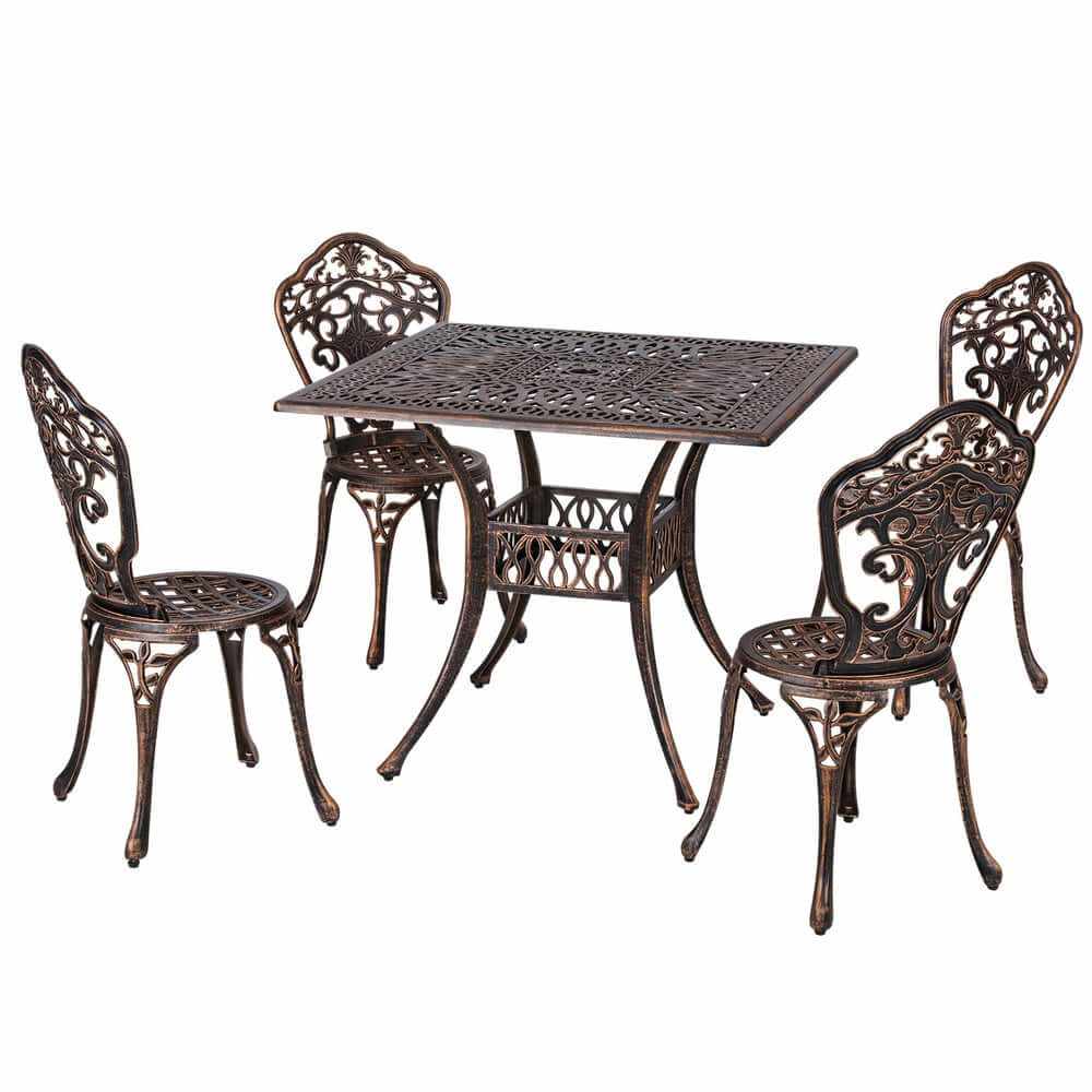 Outdoor Dining Set 5 Piece Aluminum 