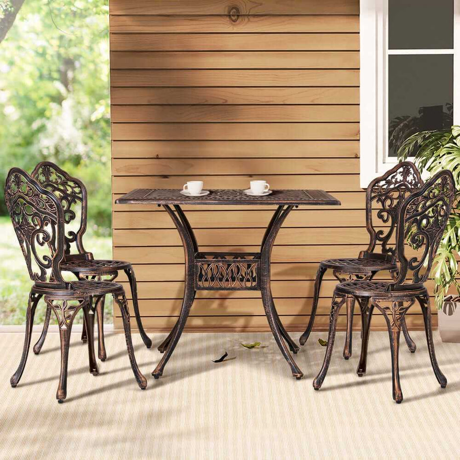 Outdoor Dining Set 5 Piece Aluminum 