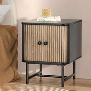BORIS Bedside Table Storage Nightstand Black