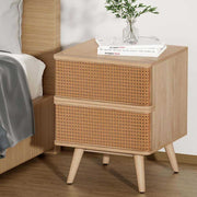NORA Rattan Oak Bedside Table Nightstand