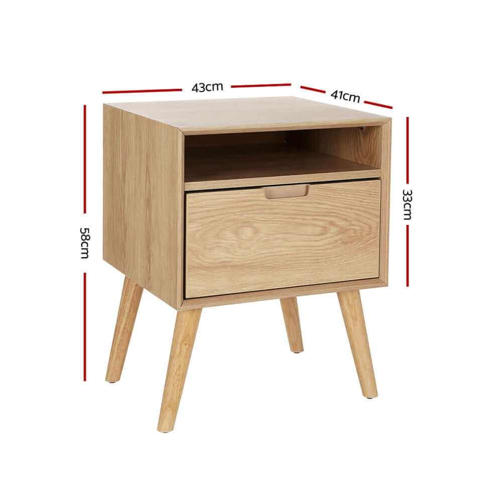 Artiss Bedside Table Drawers Storage Cabinet - GORR