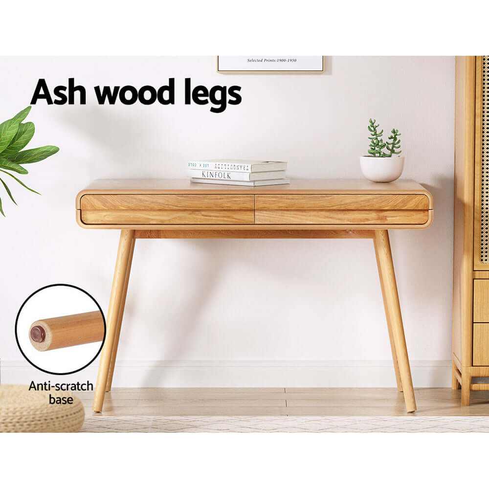 Natural Wood Computer Desk 100CM Wide