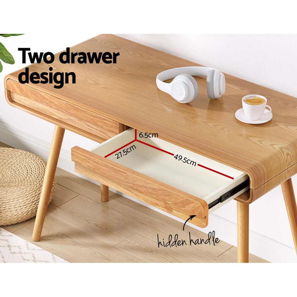 Natural Wood Computer Desk 100CM Wide