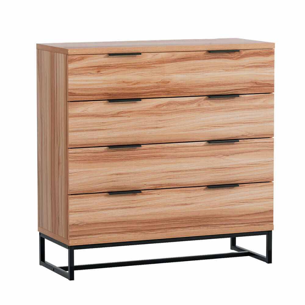 NOCHE Chest of 4 Drawer Tallboy Storage - Rust Oak