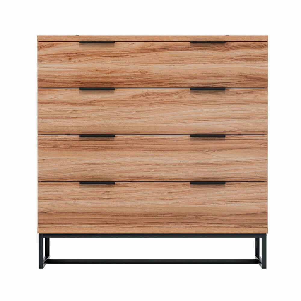 NOCHE Chest of 4 Drawer Tallboy Storage - Rust Oak