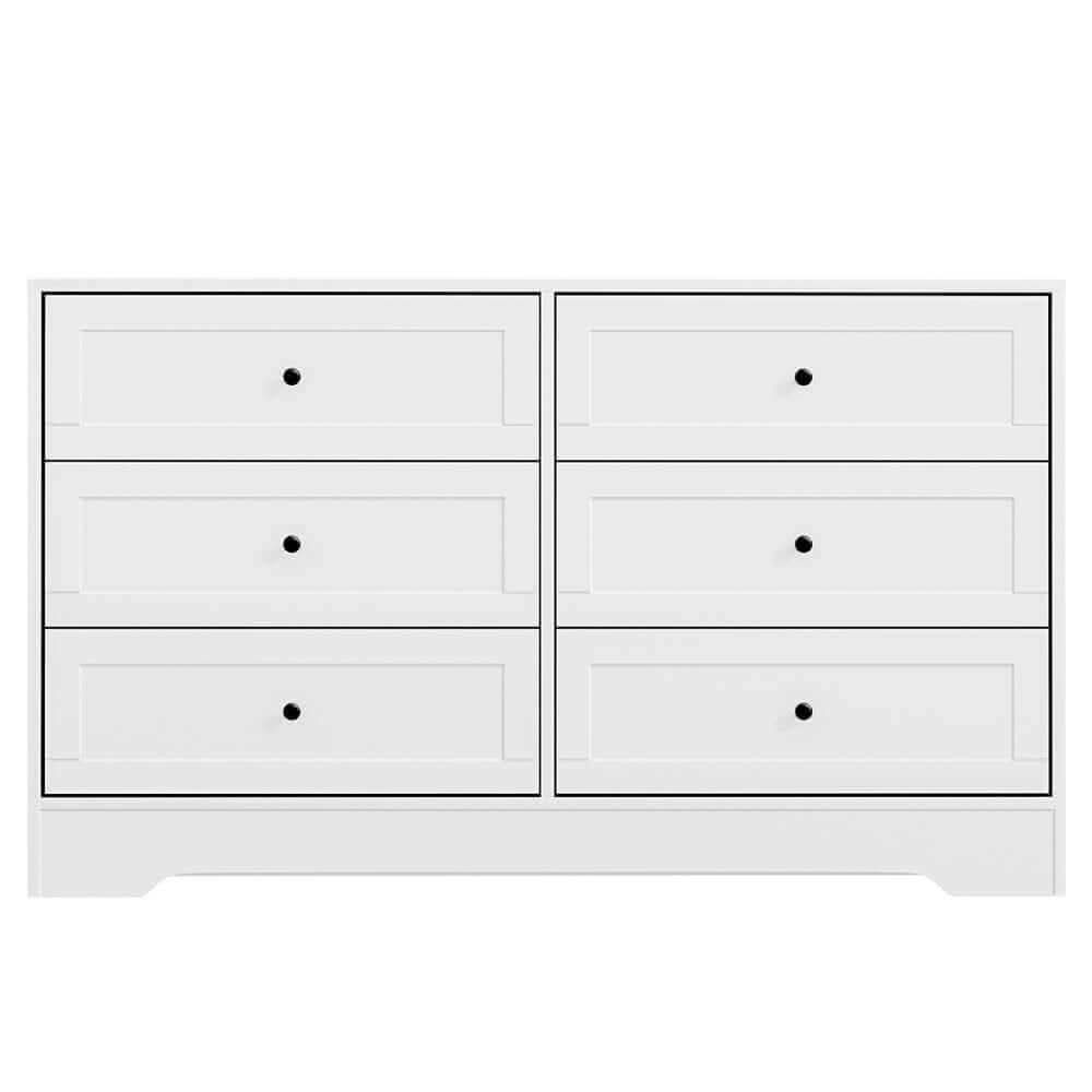 white 6 drawer chest